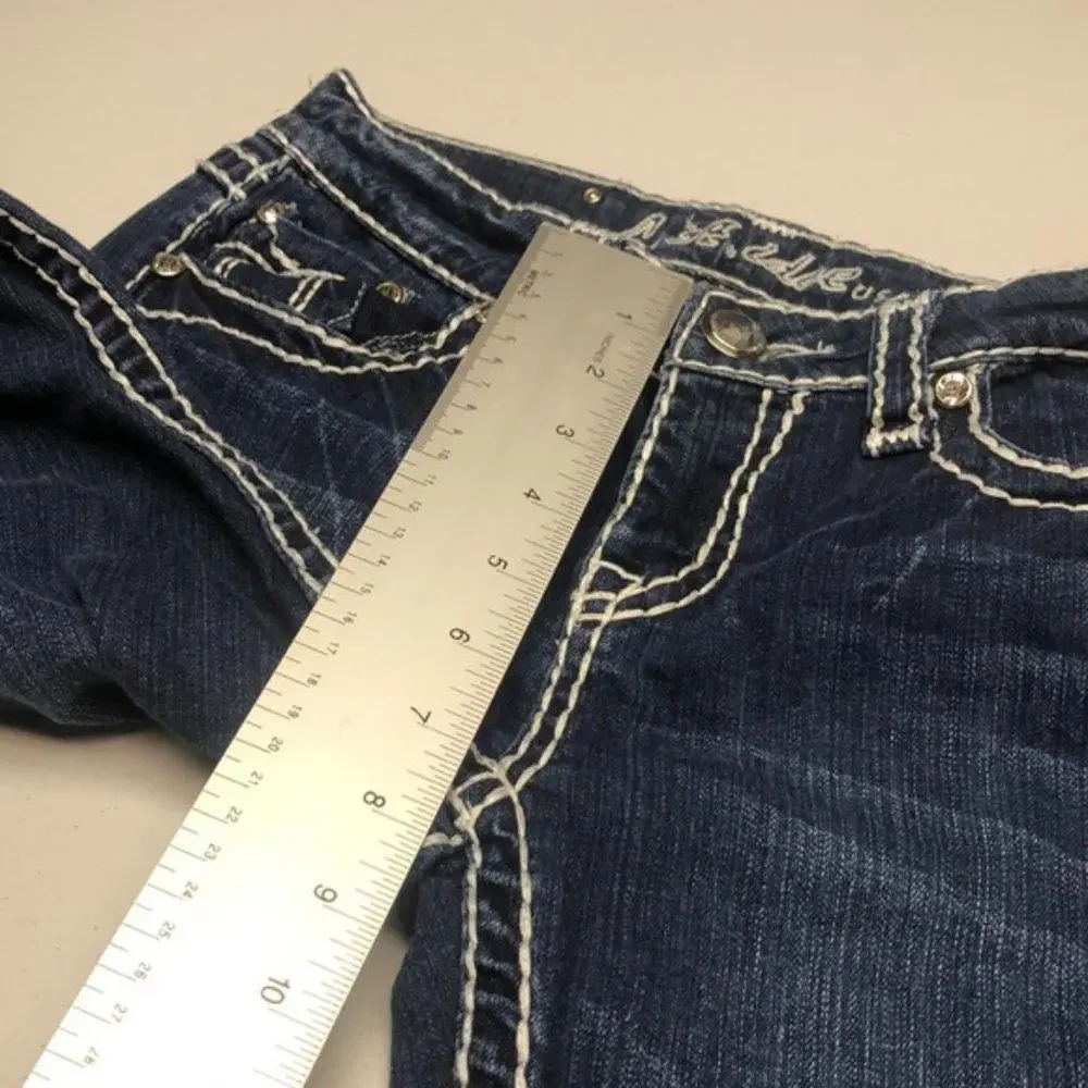 LIKE NEW VINTAGE L.A. IDOL CROP JEANS 31x18 CRYSTALS 💎